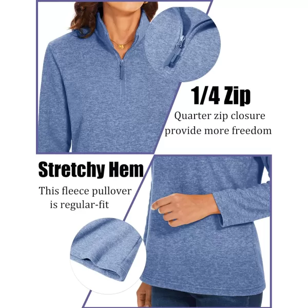 TACVASEN Women's Quarter Zip Pullover Sweatshirt Fleece Casual Long Sleeve Spring Fall Running Workout Tops