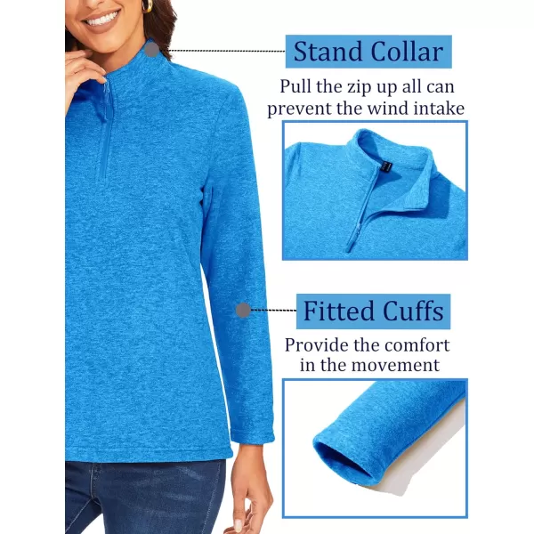 TACVASEN Women's Quarter Zip Pullover Sweatshirt Fleece Casual Long Sleeve Spring Fall Running Workout Tops