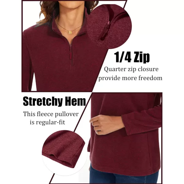TACVASEN Women's Quarter Zip Pullover Sweatshirt Fleece Casual Long Sleeve Spring Fall Running Workout Tops