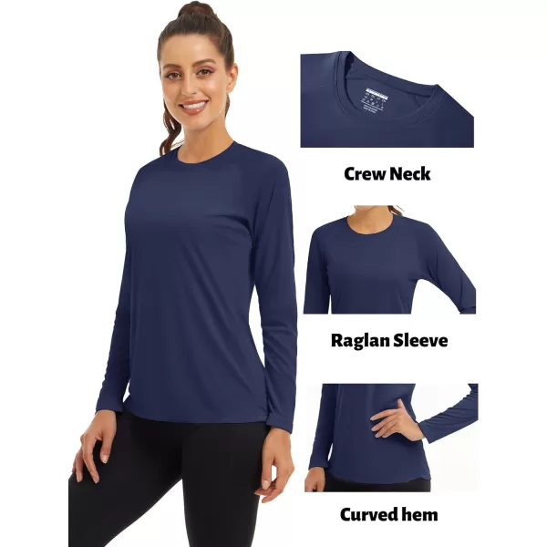 TACVASEN Women's Rash Guard Swim Shirt Sun Protection UPF 50+ Long Sleeve Sport Workout Tops