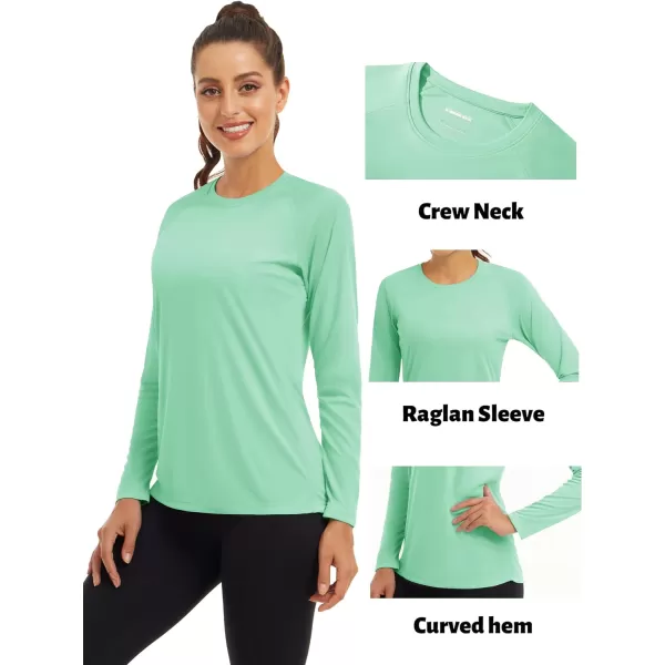 TACVASEN Women's Rash Guard Swim Shirt Sun Protection UPF 50+ Long Sleeve Sport Workout Tops