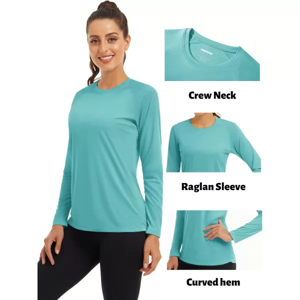 TACVASEN Women's Rash Guard Swim Shirt Sun Protection UPF 50+ Long Sleeve Sport Workout Tops