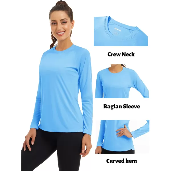 TACVASEN Women's Rash Guard Swim Shirt Sun Protection UPF 50+ Long Sleeve Sport Workout Tops
