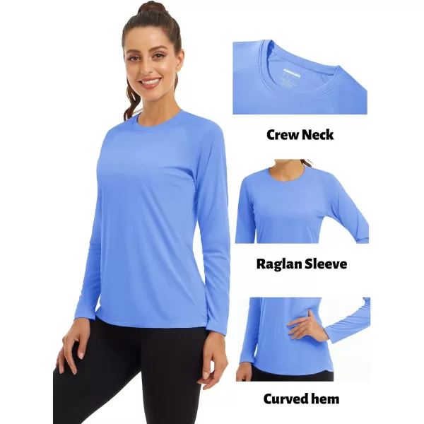 TACVASEN Women's Rash Guard Swim Shirt Sun Protection UPF 50+ Long Sleeve Sport Workout Tops