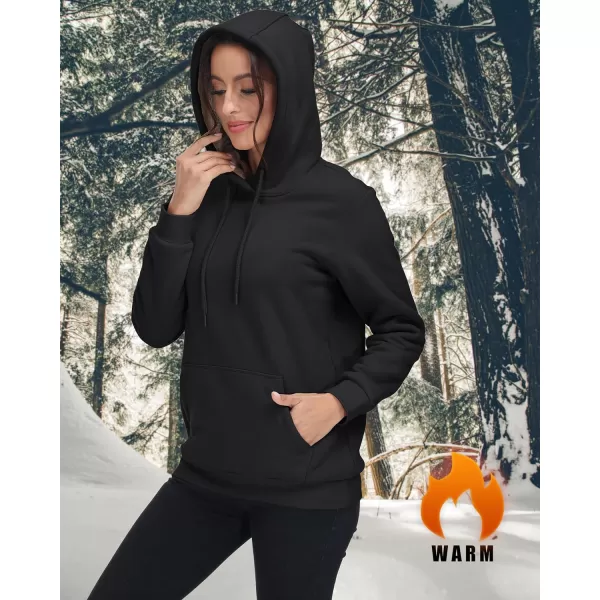 TACVASEN Women's Sherpa Lined Pullover Hoodies Cotton Fleece Sweatshirt Active Hooded With Pockets Casual Classic Tops