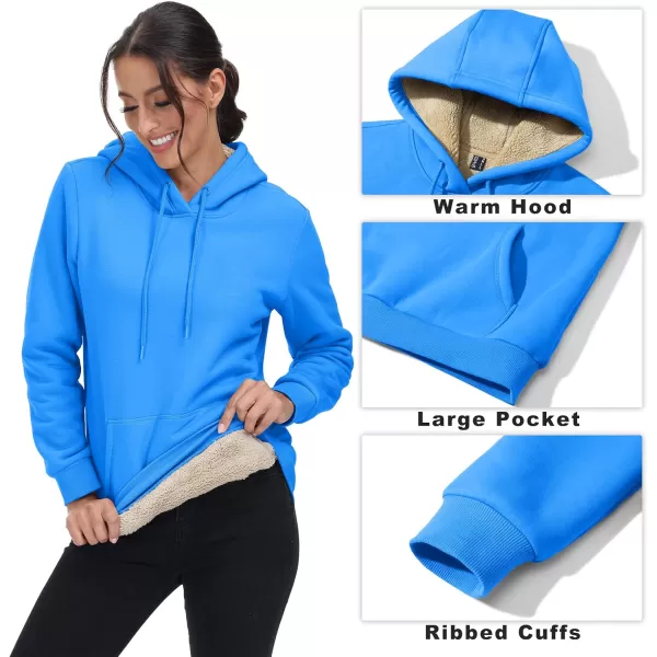 TACVASEN Women's Sherpa Lined Pullover Hoodies Cotton Fleece Sweatshirt Active Hooded With Pockets Casual Classic Tops