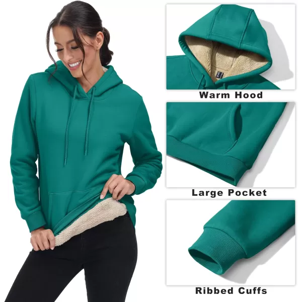 TACVASEN Women's Sherpa Lined Pullover Hoodies Cotton Fleece Sweatshirt Active Hooded With Pockets Casual Classic Tops