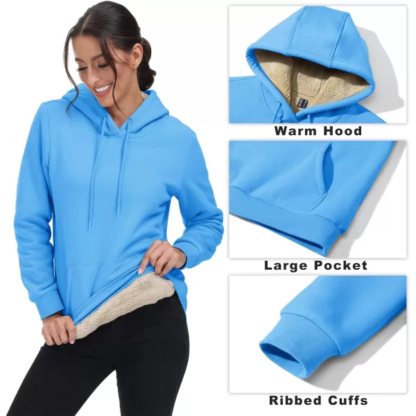TACVASEN Women's Sherpa Lined Pullover Hoodies Cotton Fleece Sweatshirt Active Hooded With Pockets Casual Classic Tops
