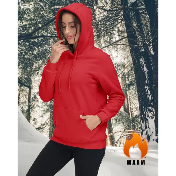 TACVASEN Women's Sherpa Lined Pullover Hoodies Cotton Fleece Sweatshirt Active Hooded With Pockets Casual Classic Tops