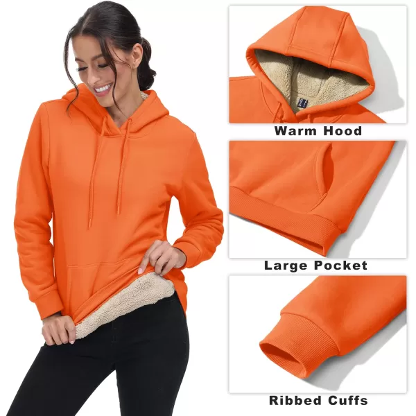 TACVASEN Women's Sherpa Lined Pullover Hoodies Cotton Fleece Sweatshirt Active Hooded With Pockets Casual Classic Tops