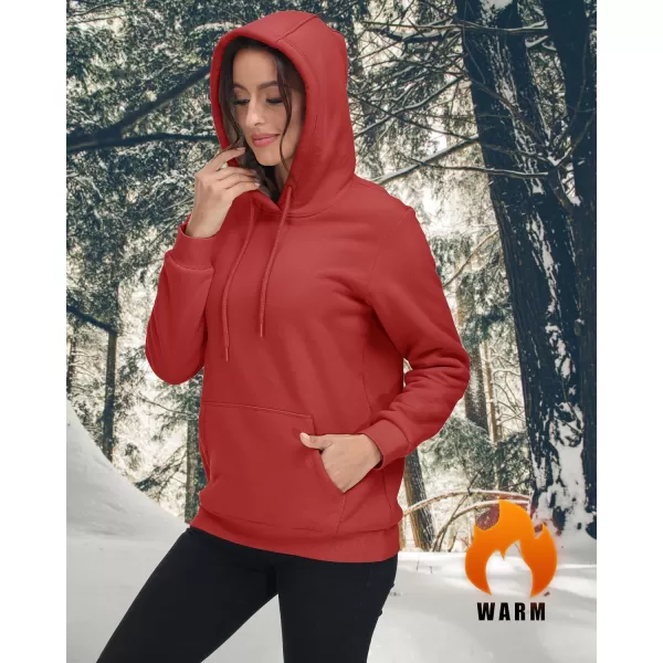 TACVASEN Women's Sherpa Lined Pullover Hoodies Cotton Fleece Sweatshirt Active Hooded With Pockets Casual Classic Tops