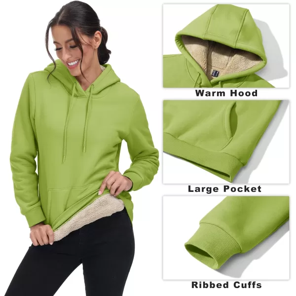 TACVASEN Women's Sherpa Lined Pullover Hoodies Cotton Fleece Sweatshirt Active Hooded With Pockets Casual Classic Tops