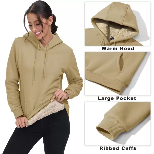 TACVASEN Women's Sherpa Lined Pullover Hoodies Cotton Fleece Sweatshirt Active Hooded With Pockets Casual Classic Tops