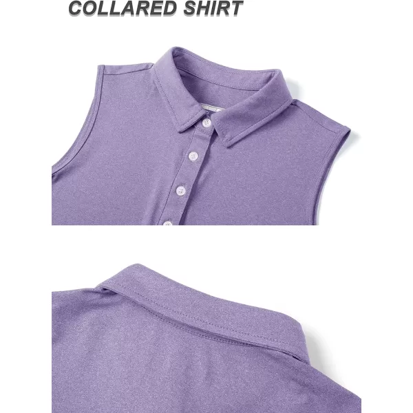 TACVASEN Women's Sleeveless Polo Golf Shirts Quick Dry Lightweight Collared Athletic Tank Tops with 4 Buttons