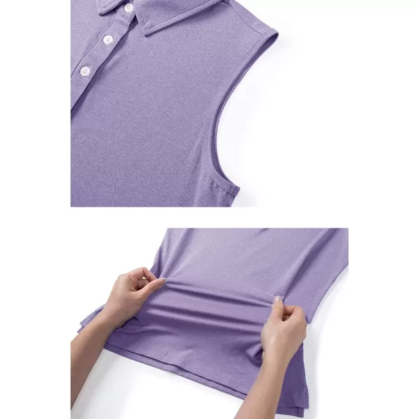 TACVASEN Women's Sleeveless Polo Golf Shirts Quick Dry Lightweight Collared Athletic Tank Tops with 4 Buttons