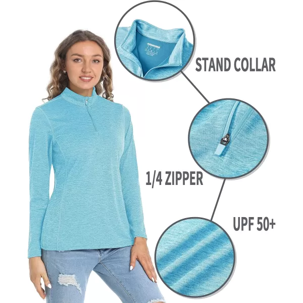 TACVASEN Women's UPF 50+ Hiking Shirts Sun Protection 1/4 Zip Quick Dry Lightweight Long Sleeve Outdoor Performance