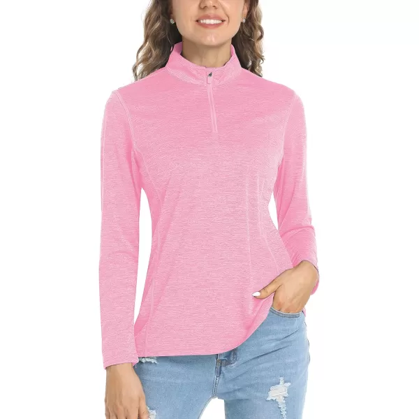 TACVASEN Women's UPF 50+ Hiking Shirts Sun Protection 1/4 Zip Quick Dry Lightweight Long Sleeve Outdoor Performance