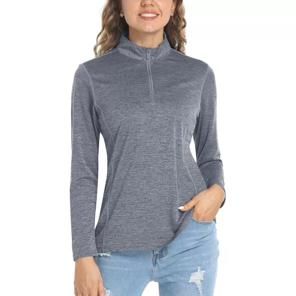TACVASEN Women's UPF 50+ Hiking Shirts Sun Protection 1/4 Zip Quick Dry Lightweight Long Sleeve Outdoor Performance