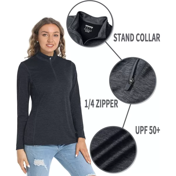 TACVASEN Women's UPF 50+ Hiking Shirts Sun Protection 1/4 Zip Quick Dry Lightweight Long Sleeve Outdoor Performance