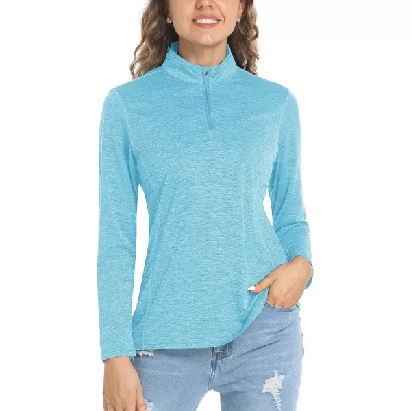 TACVASEN Women's UPF 50+ Hiking Shirts Sun Protection 1/4 Zip Quick Dry Lightweight Long Sleeve Outdoor Performance