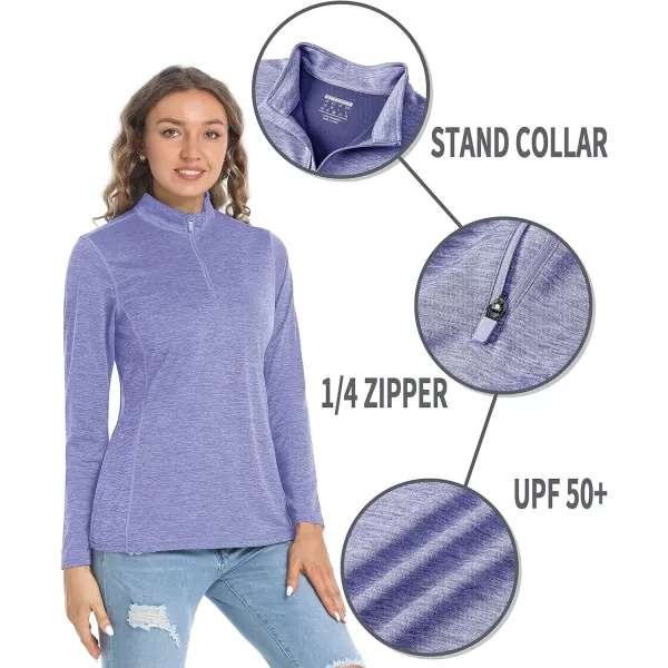 TACVASEN Women's UPF 50+ Hiking Shirts Sun Protection 1/4 Zip Quick Dry Lightweight Long Sleeve Outdoor Performance