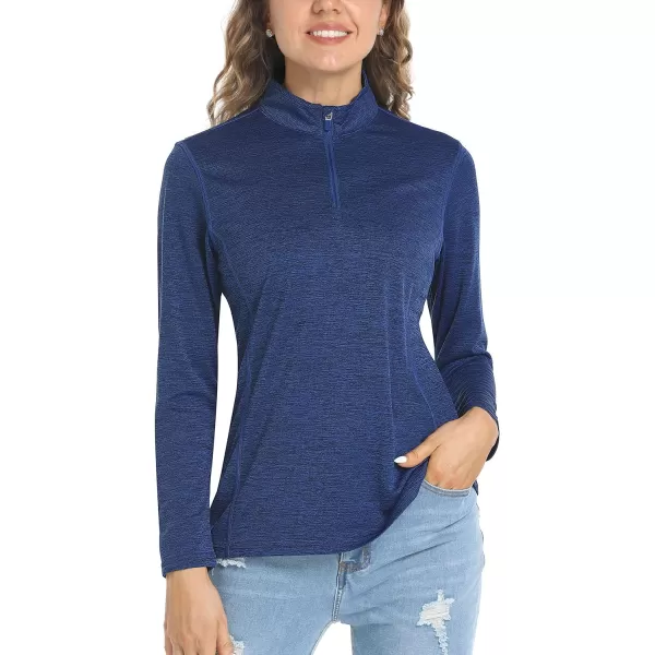 TACVASEN Women's UPF 50+ Hiking Shirts Sun Protection 1/4 Zip Quick Dry Lightweight Long Sleeve Outdoor Performance
