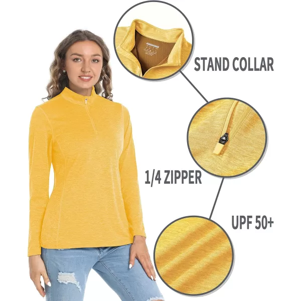 TACVASEN Women's UPF 50+ Hiking Shirts Sun Protection 1/4 Zip Quick Dry Lightweight Long Sleeve Outdoor Performance