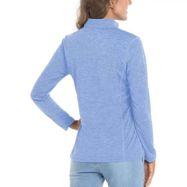 TACVASEN Women's UPF 50+ Hiking Shirts Sun Protection 1/4 Zip Quick Dry Lightweight Long Sleeve Outdoor Performance