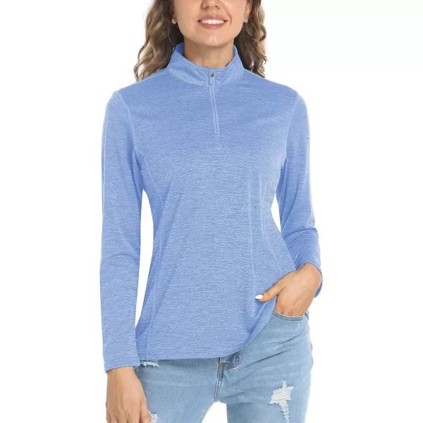 TACVASEN Women's UPF 50+ Hiking Shirts Sun Protection 1/4 Zip Quick Dry Lightweight Long Sleeve Outdoor Performance