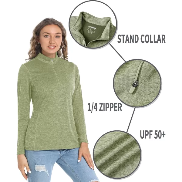 TACVASEN Women's UPF 50+ Hiking Shirts Sun Protection 1/4 Zip Quick Dry Lightweight Long Sleeve Outdoor Performance