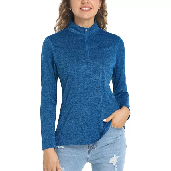 TACVASEN Women's UPF 50+ Hiking Shirts Sun Protection 1/4 Zip Quick Dry Lightweight Long Sleeve Outdoor Performance