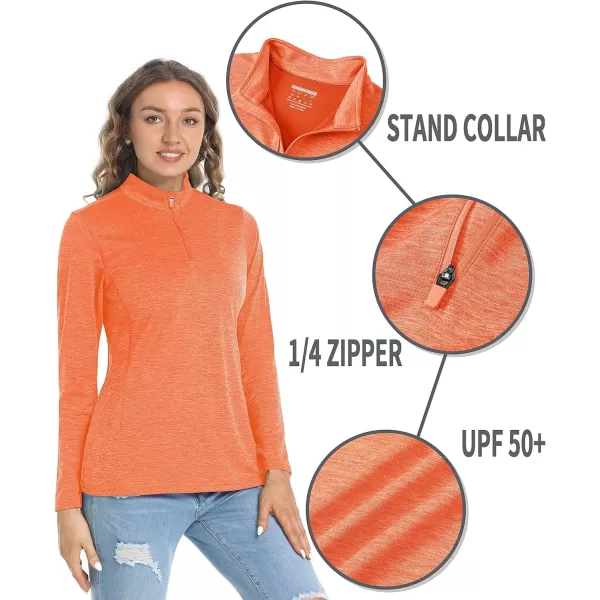 TACVASEN Women's UPF 50+ Hiking Shirts Sun Protection 1/4 Zip Quick Dry Lightweight Long Sleeve Outdoor Performance