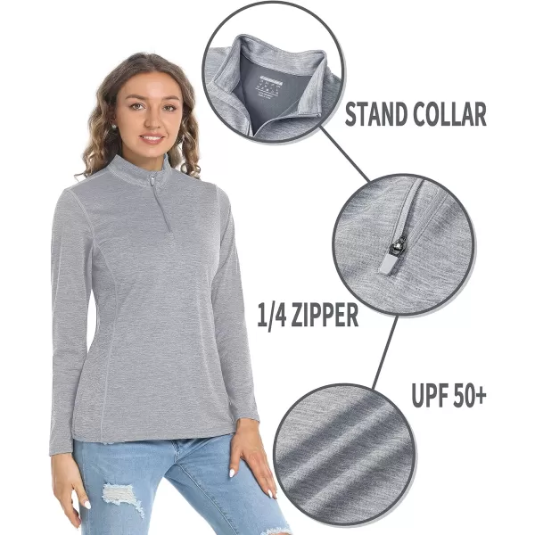 TACVASEN Women's UPF 50+ Hiking Shirts Sun Protection 1/4 Zip Quick Dry Lightweight Long Sleeve Outdoor Performance