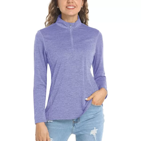 TACVASEN Women's UPF 50+ Hiking Shirts Sun Protection 1/4 Zip Quick Dry Lightweight Long Sleeve Outdoor Performance
