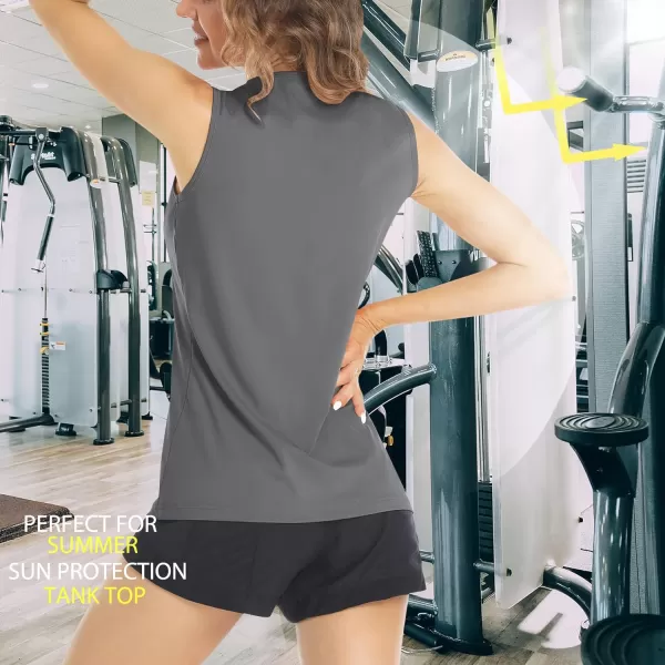 TACVASEN Women's Workout Tank Top Sleeveless Quick Dry Sun Protection UPF 50+ Running Hiking Athletic Gym Yoga Tank Tops