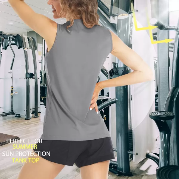 TACVASEN Women's Workout Tank Top Sleeveless Quick Dry Sun Protection UPF 50+ Running Hiking Athletic Gym Yoga Tank Tops