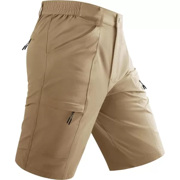 TACVASEN Men's Hiking Cargo Shorts Lightweight Quick Dry Elastic Waist 5 Pockets Shorts for Fishing Camping Casual