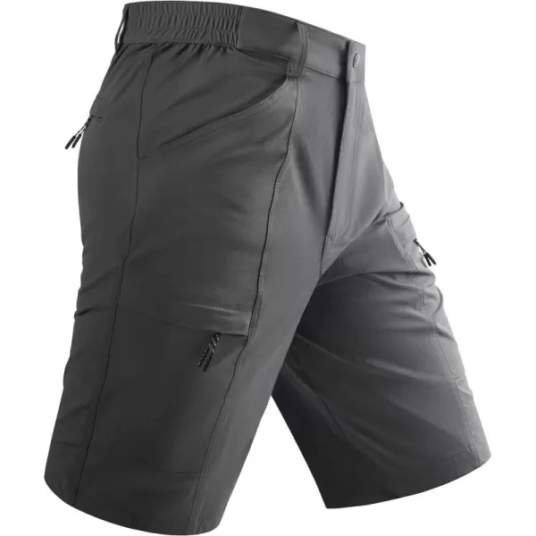 TACVASEN Men's Hiking Cargo Shorts Lightweight Quick Dry Elastic Waist 5 Pockets Shorts for Fishing Camping Casual