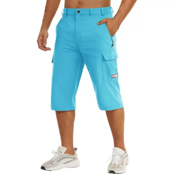 TACVASEN Men's Long Shorts Below Knee Quick Dry Lightweight Hiking 3/4 Capri Pants with Pockets Cargo Workout Fishing