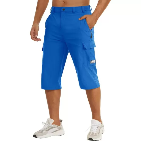 TACVASEN Men's Long Shorts Below Knee Quick Dry Lightweight Hiking 3/4 Capri Pants with Pockets Cargo Workout Fishing