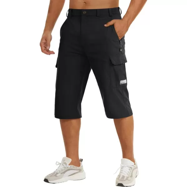 TACVASEN Men's Long Shorts Below Knee Quick Dry Lightweight Hiking 3/4 Capri Pants with Pockets Cargo Workout Fishing