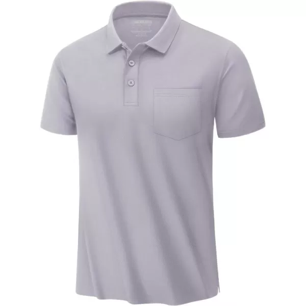 TACVASEN Mens Polo Golf Shirts with Pocket Pique Cooling Performance Moisture Wicking Polo Shirts