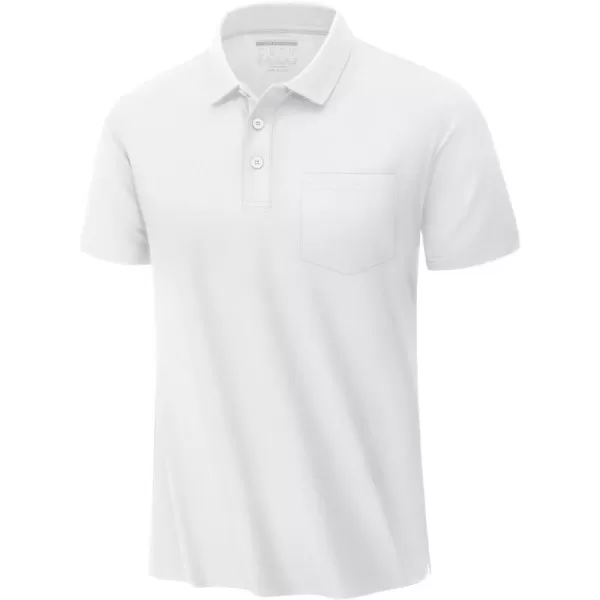 TACVASEN Mens Polo Golf Shirts with Pocket Pique Cooling Performance Moisture Wicking Polo Shirts