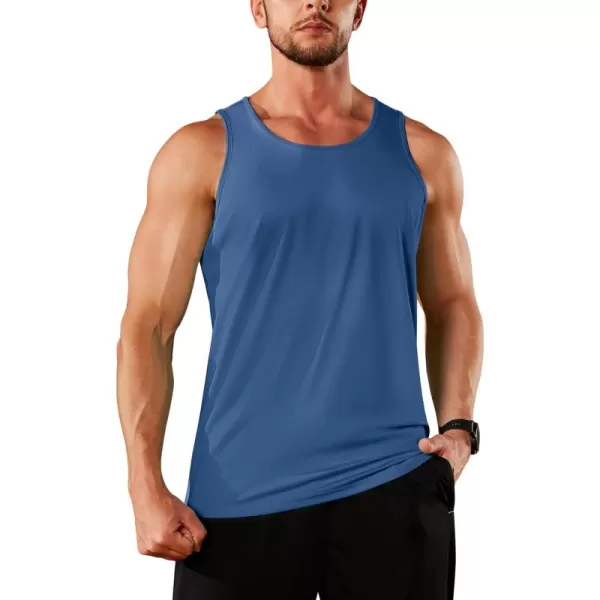 TACVASEN Men's UPF 50+ SPF Workout Sleeveless Shirts Quick Dry Muscle Shirt Lightweight Running Tank Tops