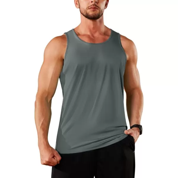 TACVASEN Men's UPF 50+ SPF Workout Sleeveless Shirts Quick Dry Muscle Shirt Lightweight Running Tank Tops