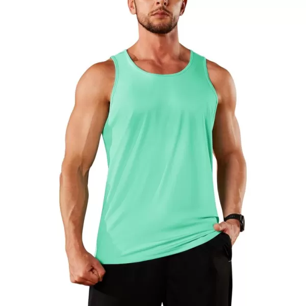 TACVASEN Men's UPF 50+ SPF Workout Sleeveless Shirts Quick Dry Muscle Shirt Lightweight Running Tank Tops