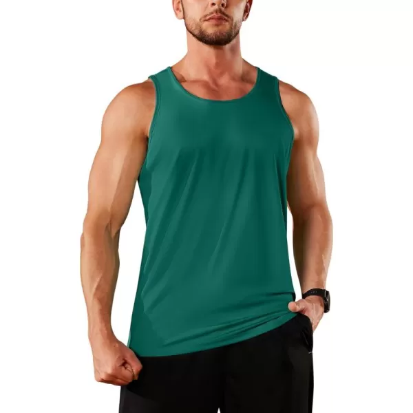 TACVASEN Men's UPF 50+ SPF Workout Sleeveless Shirts Quick Dry Muscle Shirt Lightweight Running Tank Tops