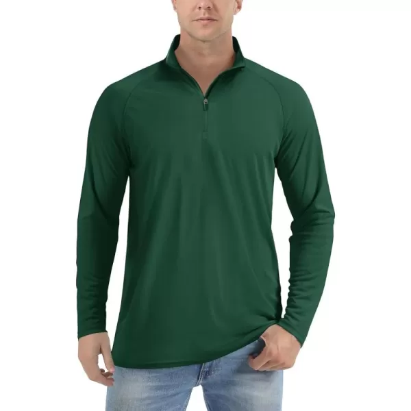 TACVASEN Men's UPF 50+ Shirts 1/4 Zip Up Sun Protection Long Sleeve Rash Guard Outdoor Hiking Fishing Running Shirts