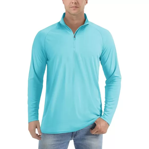 TACVASEN Men's UPF 50+ Shirts 1/4 Zip Up Sun Protection Long Sleeve Rash Guard Outdoor Hiking Fishing Running Shirts