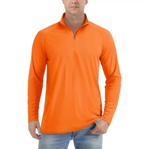 TACVASEN Men's UPF 50+ Shirts 1/4 Zip Up Sun Protection Long Sleeve Rash Guard Outdoor Hiking Fishing Running Shirts
